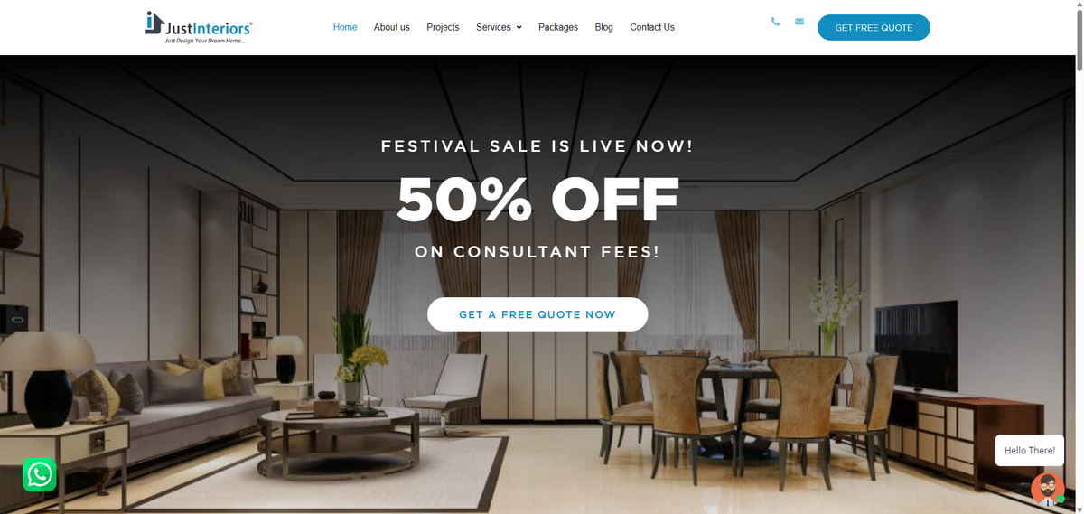 Just Interiors website project